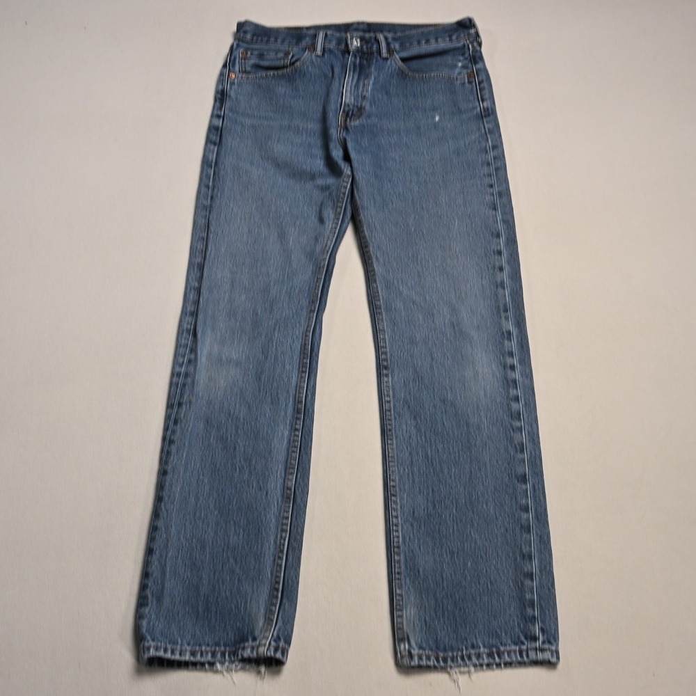 Levis 505 Jeans Mens 32 x 30 Straight Leg Mid Rise Medium Wash